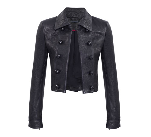 Front Row Fashion Week - Leather jacket from Diane von Furstenberg