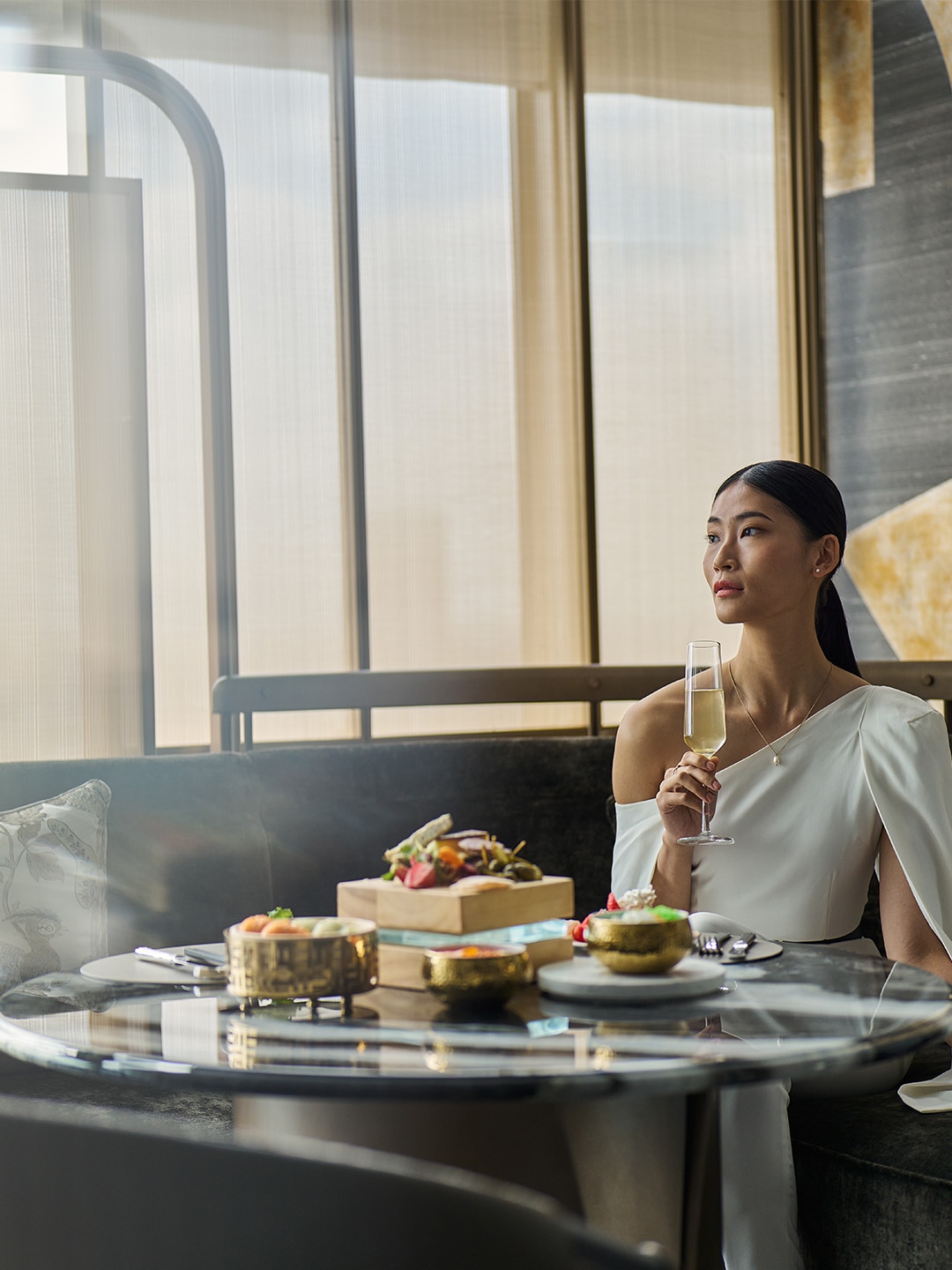シンガポールのマリーナベイ・サンズにあるTWGなどのカフェのハイティーセット