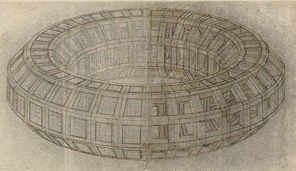 マゾッキオの素描（1510年頃 レオナルド・ダ・ヴィンチ『アトランティコ手稿』第710紙葉表）