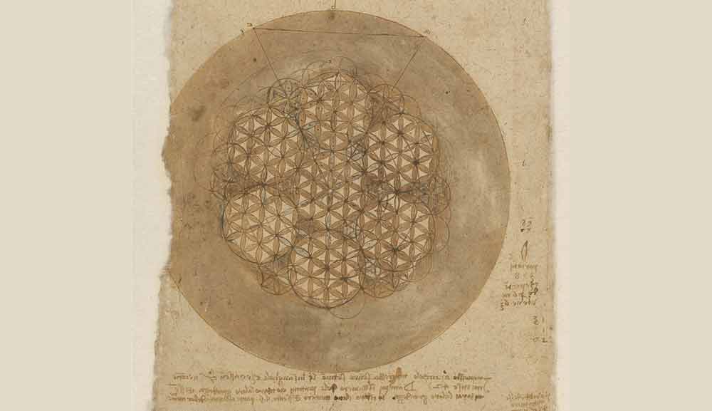 588要素で構成される円（1517～18年頃 レオナルド・ダ・ヴィンチ『アトランティコ手稿』第307紙葉裏）