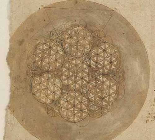 588要素で構成される円（1517～18年頃 レオナルド・ダ・ヴィンチ『アトランティコ手稿』第307紙葉裏）