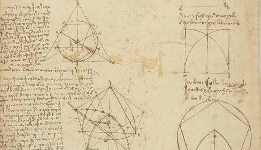 平面幾何図形（1490年頃 レオナルド・ダ・ヴィンチ『アトランティコ手稿』第923紙葉表）