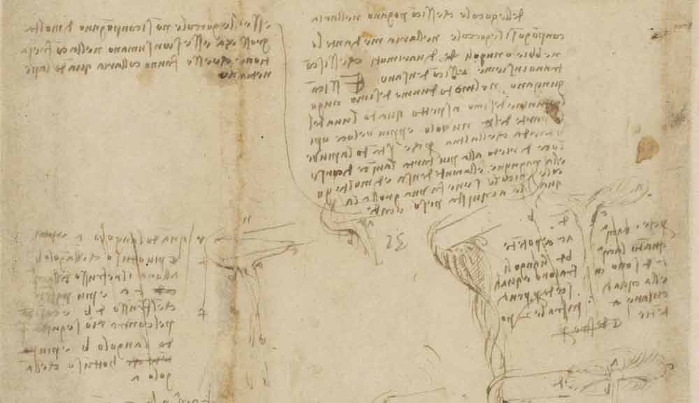 雨水の形成に関する研究（1508年頃 レオナルド・ダ・ヴィンチ『アトランティコ手稿』第796紙葉表）